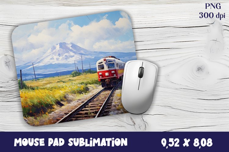 Old Train Watercolor mouse pad / sublimation