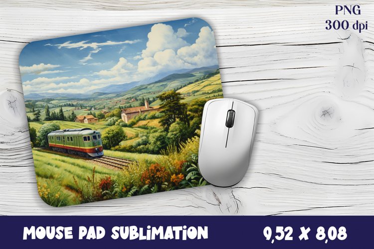 Old Train Watercolor mouse pad / sublimation