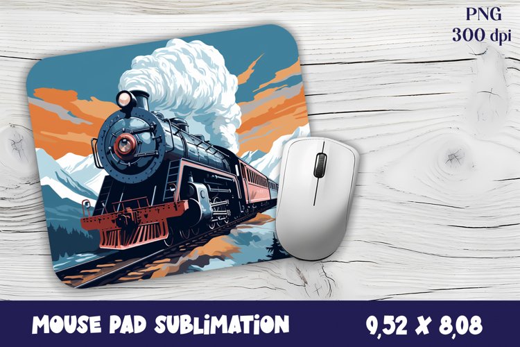 Old Train Watercolor mouse pad / sublimation