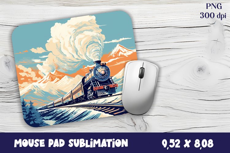 Old Train Watercolor mouse pad / sublimation
