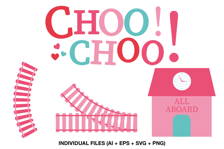 Train Birthday Clipart, Choo Choo Party Invitation Graphics