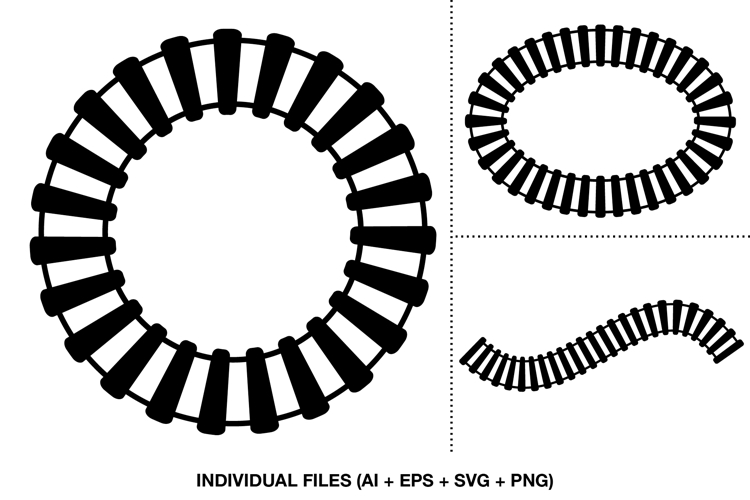 Train Track SVG, Circle and Curved Railway PNG