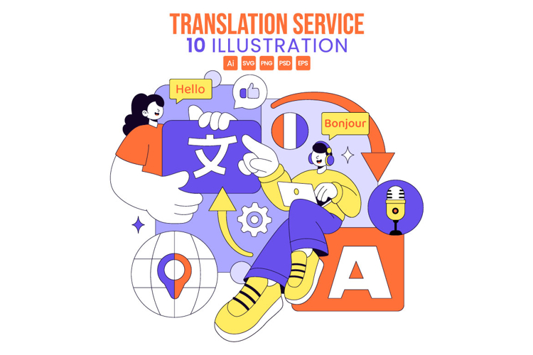 10 Multilingual Translation Service Illustration