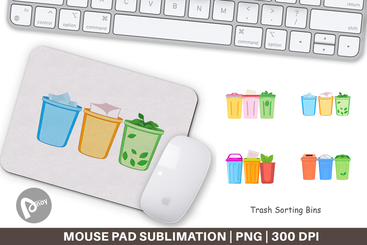 Mouse Pad Trash Sorting Bins
