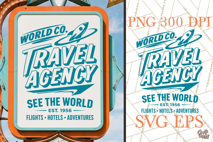 Retro Travel Agency SVG PNG Atomic Age Design