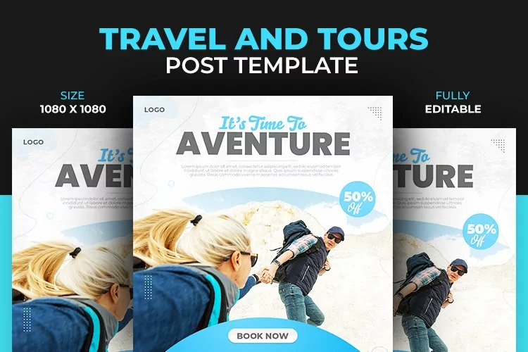 Travel Adventure Dream Vacation and Tours Social Media Post