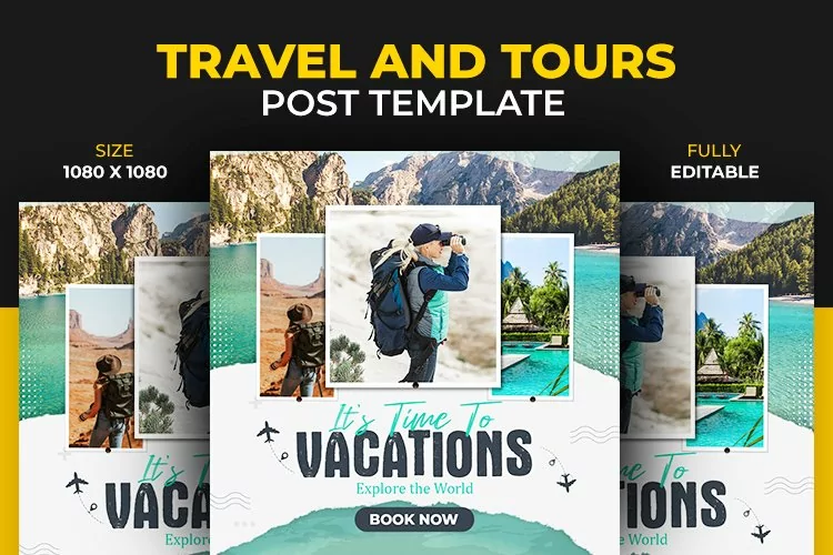 Travel and Tours and Adventure Post or Flyer Design Template