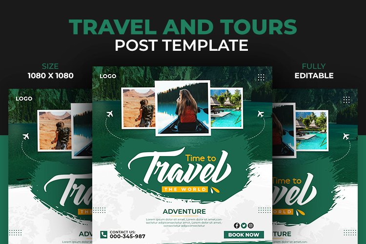 Travel and Tours and Adventure Social Media Design Template example image 1