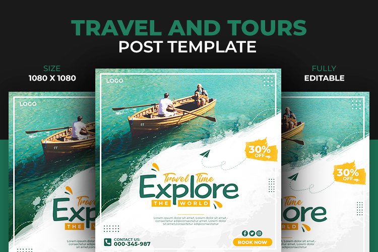 Travel and Tours Dream Social Media Post Design Template example image 1