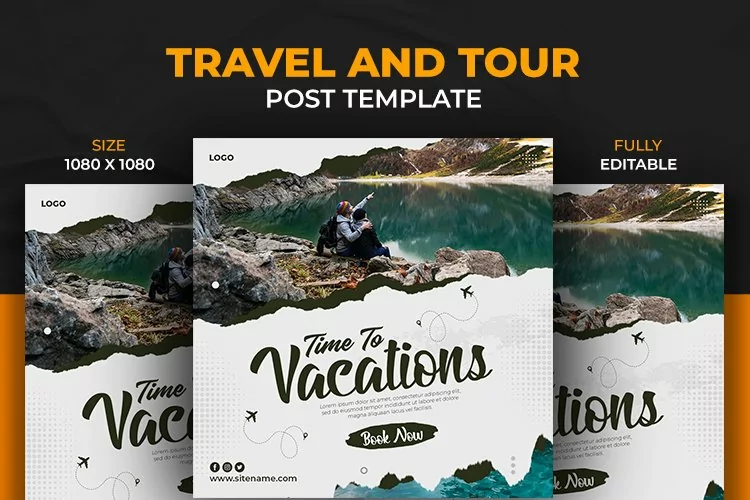 Travel and tours vacation social media instagram post banner