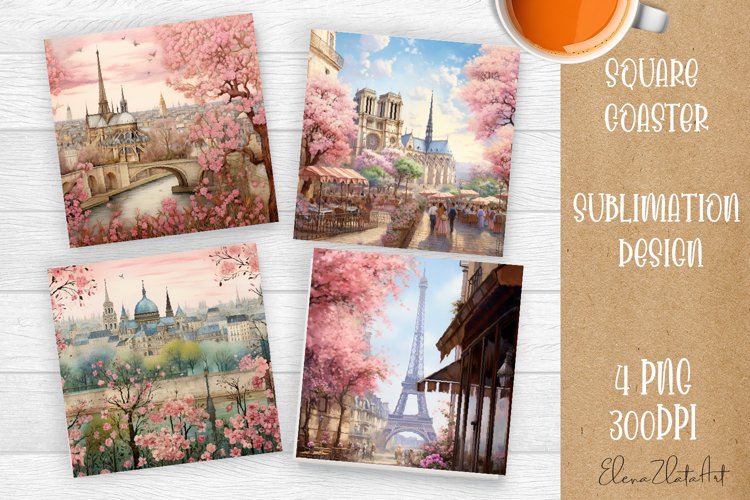 Landscape sublimation square coaster Sublimation