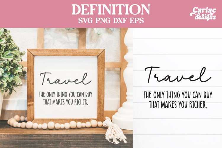 Travel Definition SVG Cut File and Sublimation