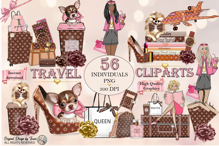 Luxury Travel Fashion Accessories Clipart PNG Bundle 56 PNG