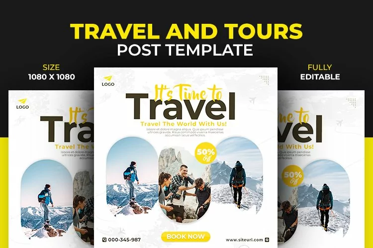 Travel Tours Dream Destination Social Media Post Template