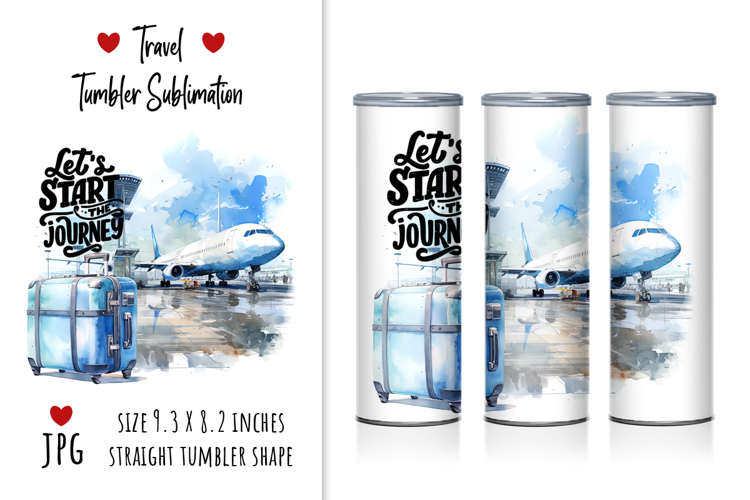 Travel Tumbler Sublimation "Let's start the Journey"
