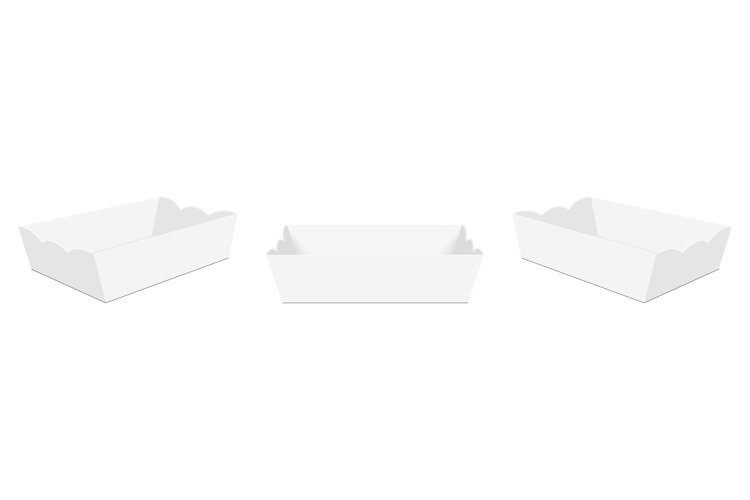Tray Mockup, Empty Food Boxes, Front And Side View example image 1