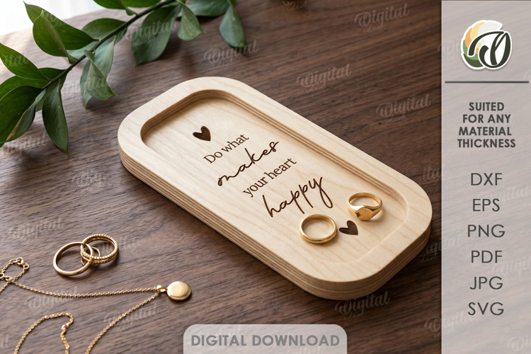 3D Serving Tray Board Laser Cut. Catchall Tray SVG