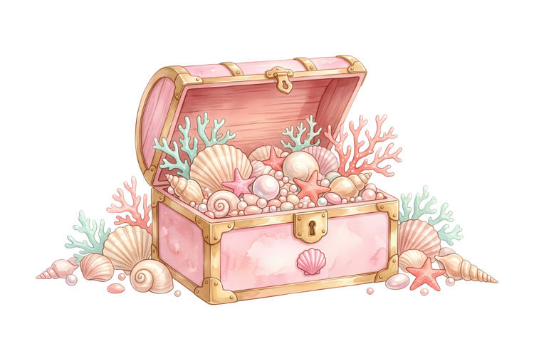 Treasure Box Png | Cute Mermaid Png example image 1