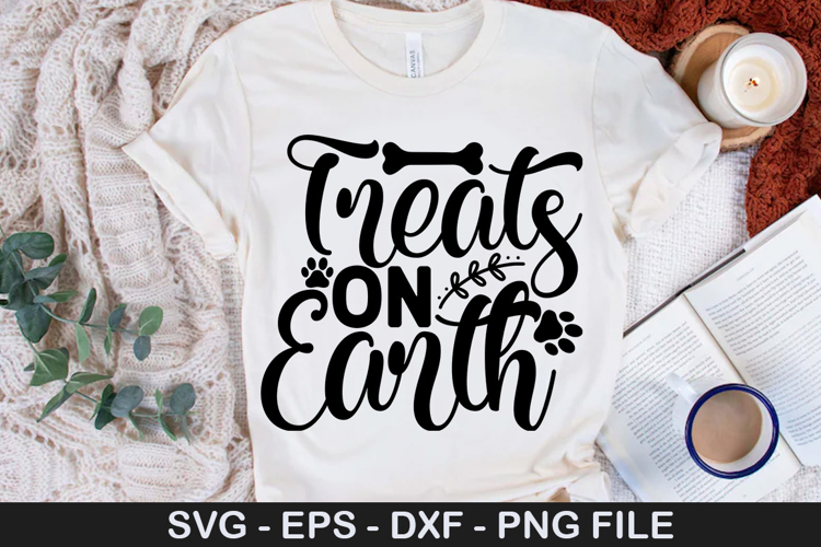 Treats On Earth SVG - Funny Christmas Dog Saying Design