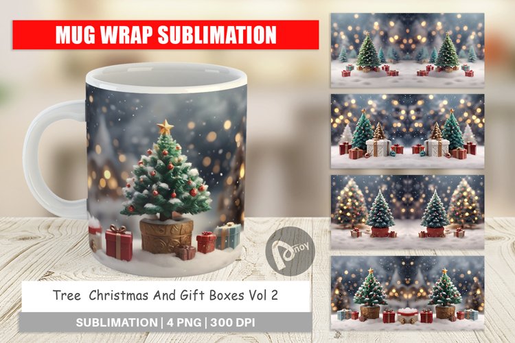Mug sublimation design Tree Christmas