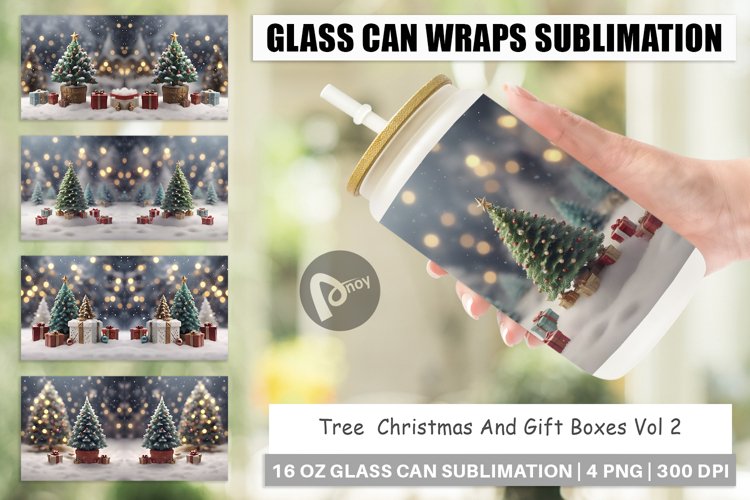Glass Can Wraps Tree Christmas