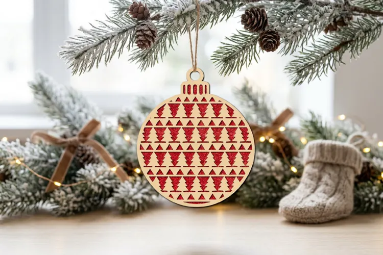 Tree Christmas Bauble SVG Laser Cut Ornament Design File