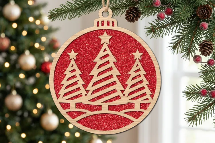 Tree Christmas Bauble SVG Laser Cut File For Crafters
