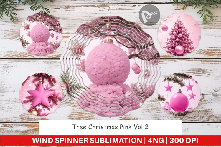 Wind Spinner Tree Christmas Pink