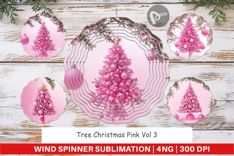 Wind Spinner Tree Christmas Pink