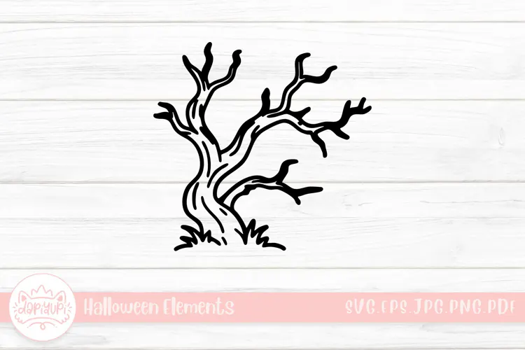 tree doodle halloween element