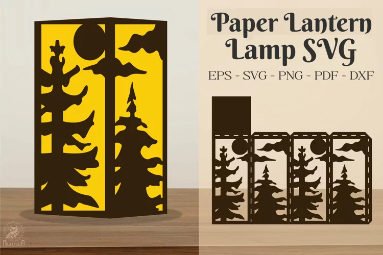 Tree Paper Lantern SVG