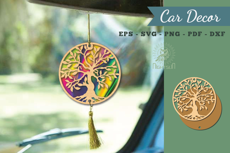 Tree Lasercut Car Decor SVG