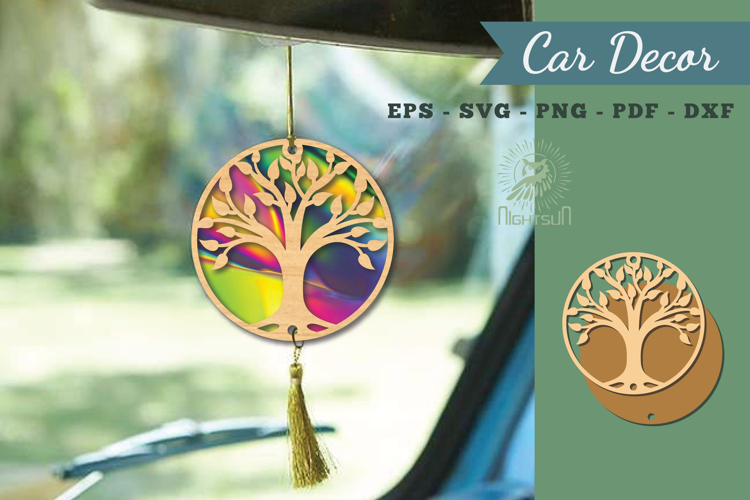 Tree Lasercut Car Decor SVG