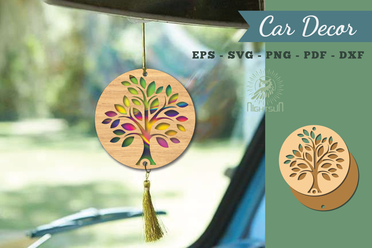 Tree Lasercut Car Decor SVG