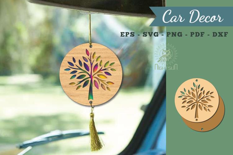 Tree Lasercut Car Decor SVG
