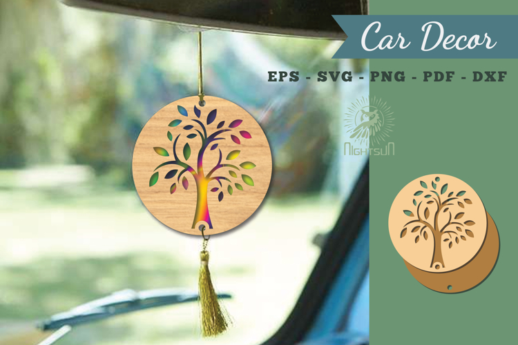 Tree Lasercut Car Decor SVG