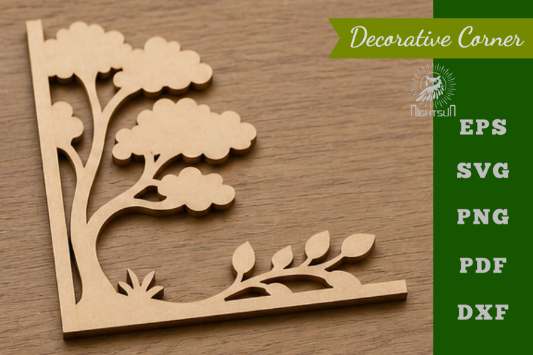 Tree Lasercut Corner SVG