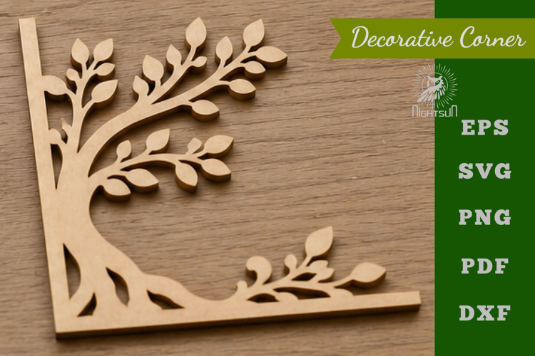 Tree Lasercut Corner SVG
