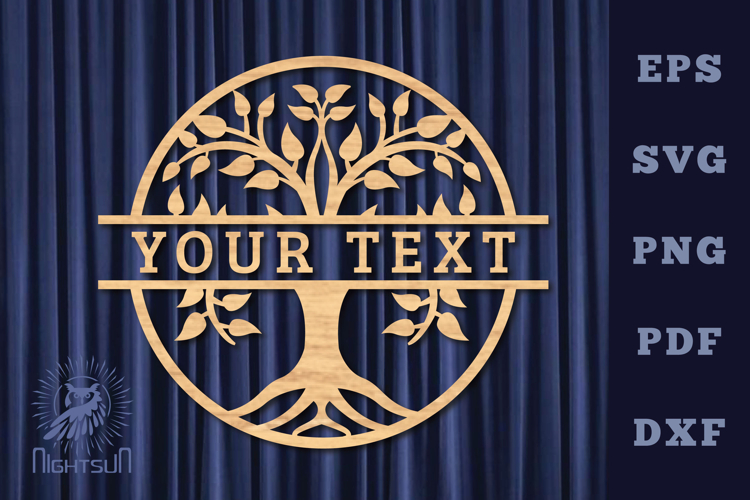 Tree Life Lasercut Split Monogram SVG