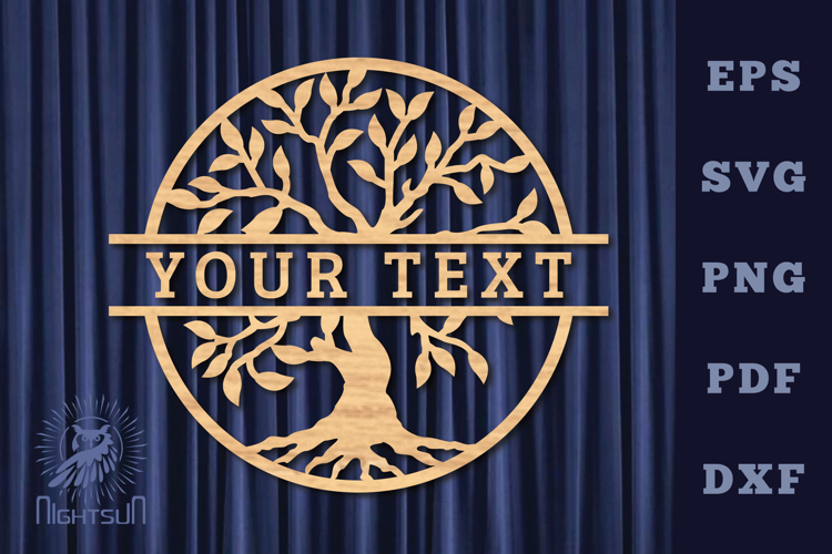 Tree Life Lasercut Split Monogram SVG