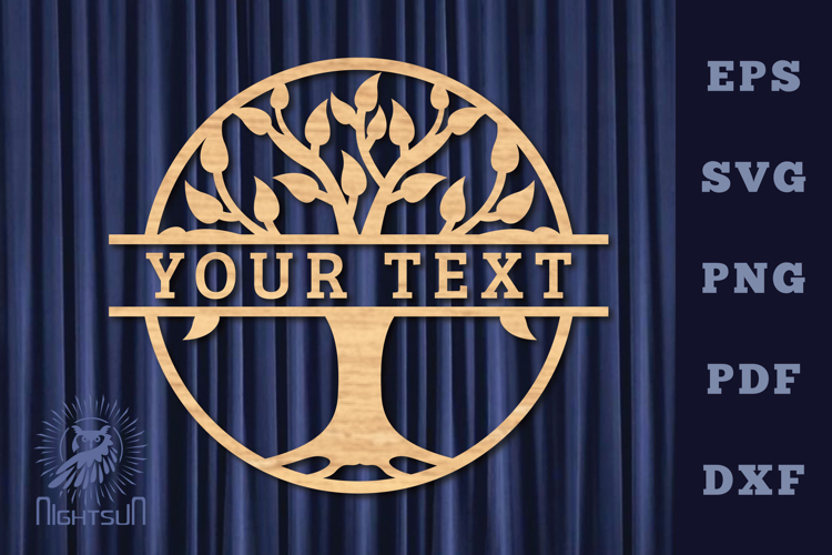 Tree Life Lasercut Split Monogram SVG
