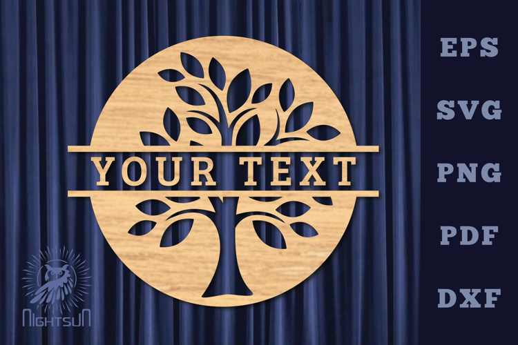 Tree Life Lasercut Split Monogram SVG