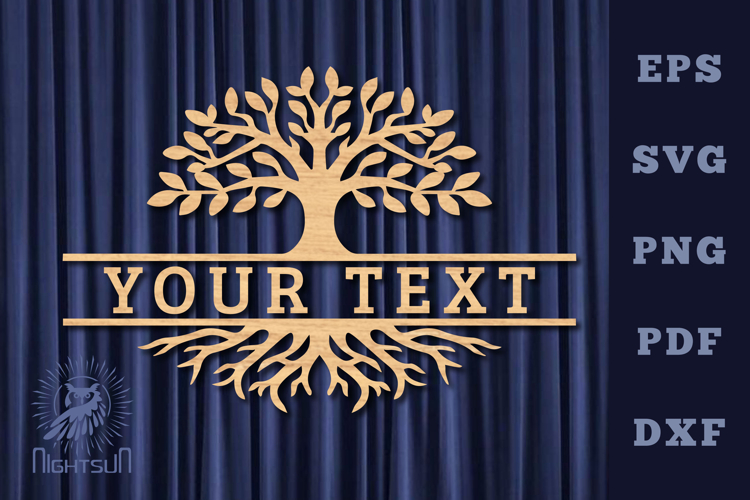 Tree Life Lasercut Split Monogram SVG