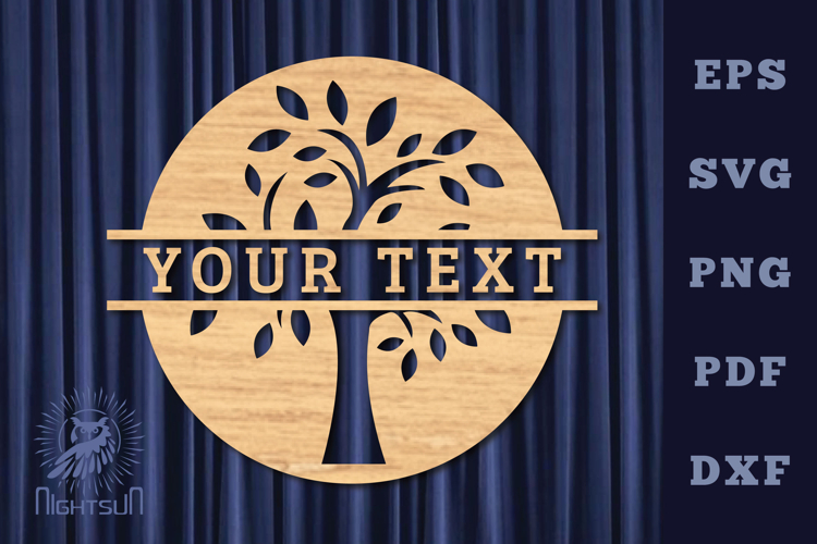 Tree Life Lasercut Split Monogram SVG