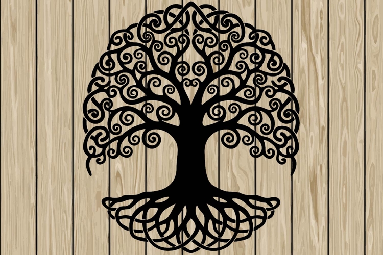 Tree of life celtic stencil silhouette SVG