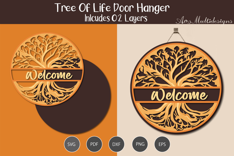 Tree of Life Welcome Door Hanger SVG