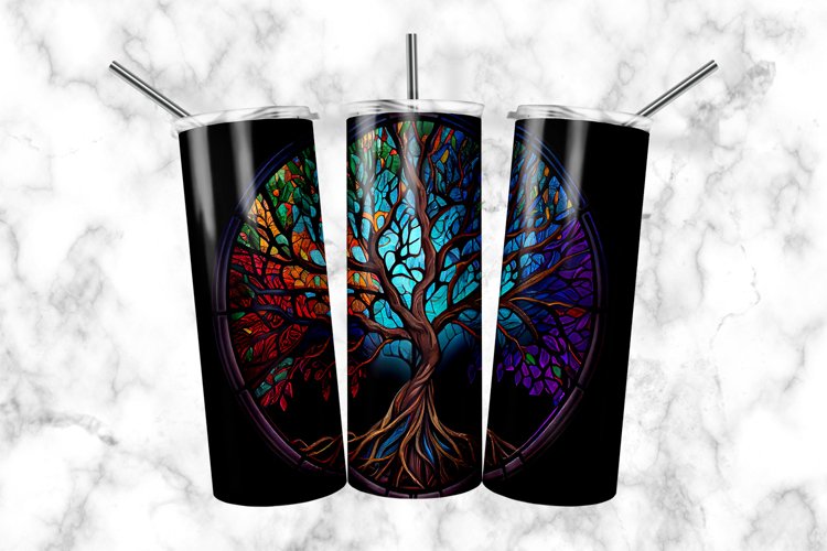 Tree Of Life 20 oz Skinny Sublimation Tumbler example image 1