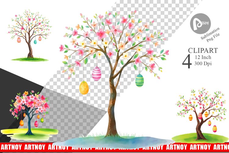 Tree with Eggs Clipart