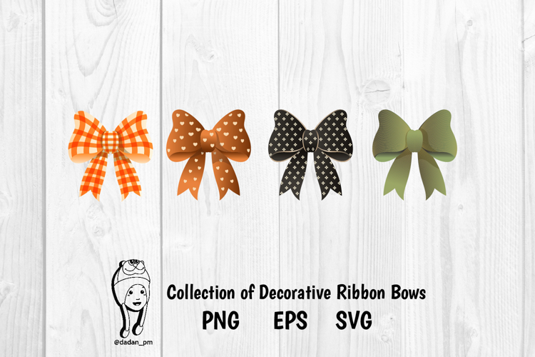 Decorative Ribbon Bows with Various Patterns