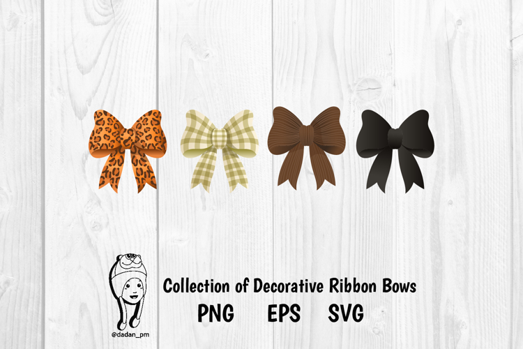 Decorative Ribbon Bows with Various Patterns